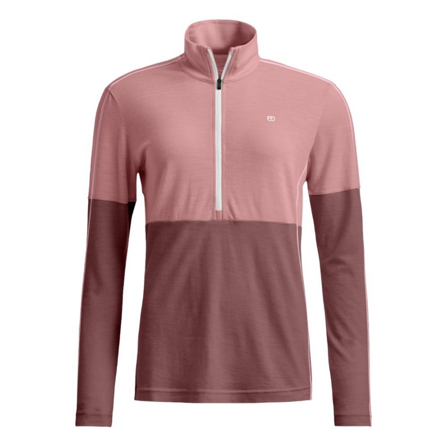 Ortovox 185 Rock'n'Wool Zip Neck, dames, roze