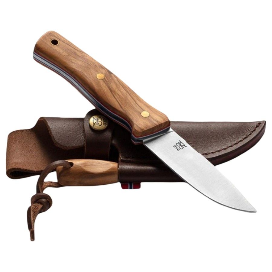 Oyo Femunden Knife W/ Leather Sheath, outdoormes, bruin