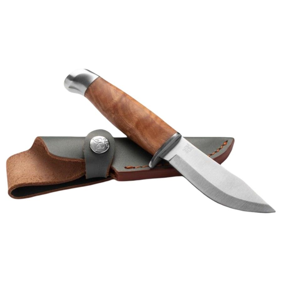 Oyo Geilo Junior Knife W/ Leather Sheath, jachtmes, bruin