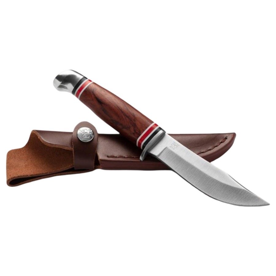Oyo Geilo Knife W/ Leather Sheath, jachtmes, bruin