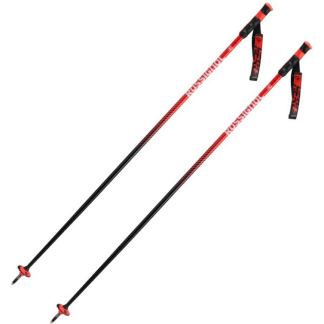 Rossignol Hero SL, skistokken, zilver/rood