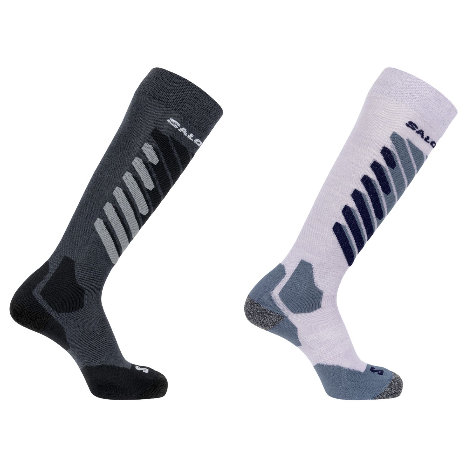 Salomon S/Access, skisokken, 2-pack, grijs/wit
