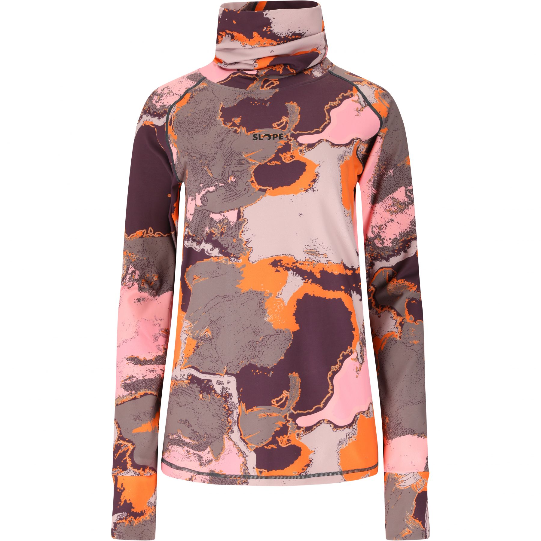 SLOPE Nyland AOP high neck midlayer, dames, sweet grape