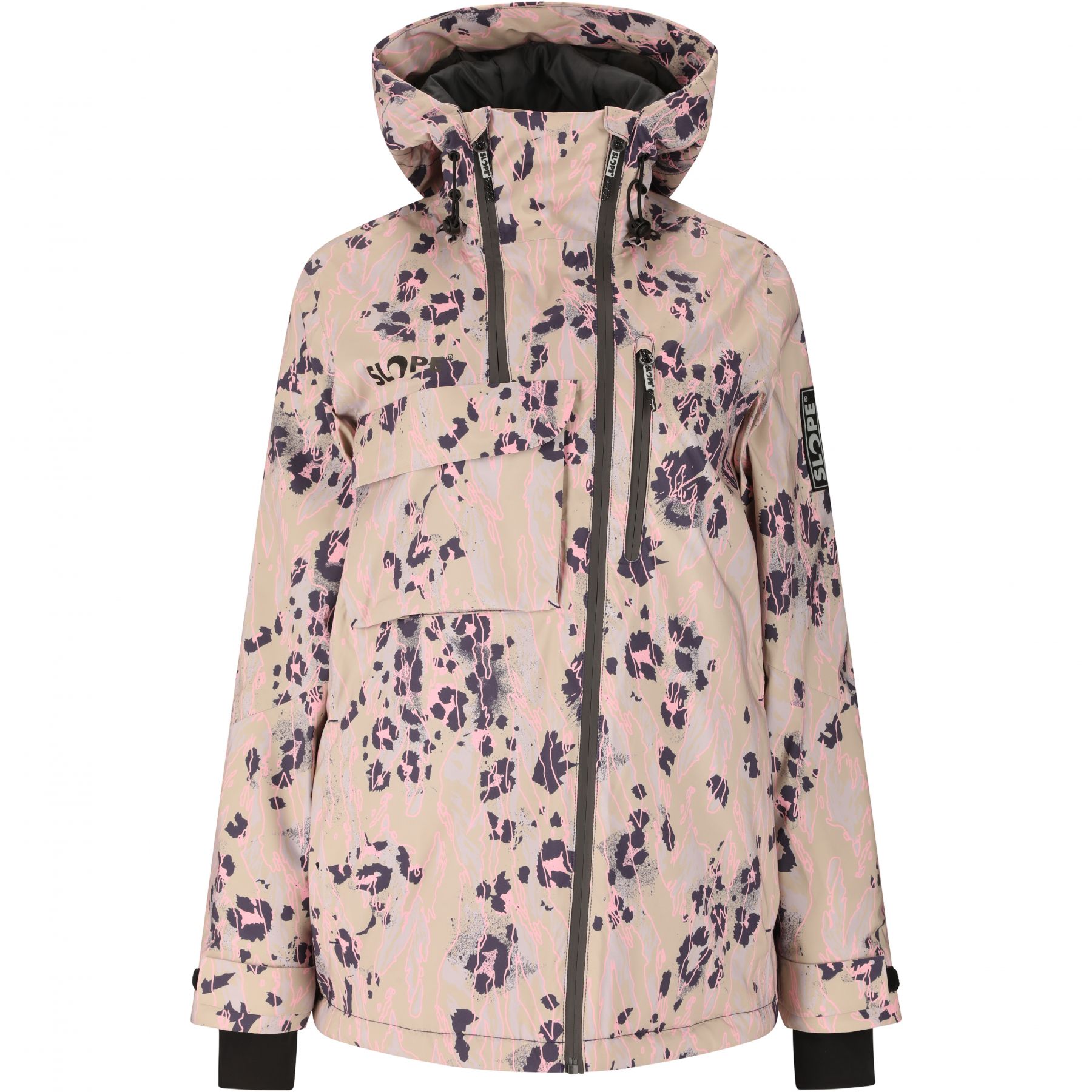 SLOPE Zuko AOP, ski-jas, dames, feather gray