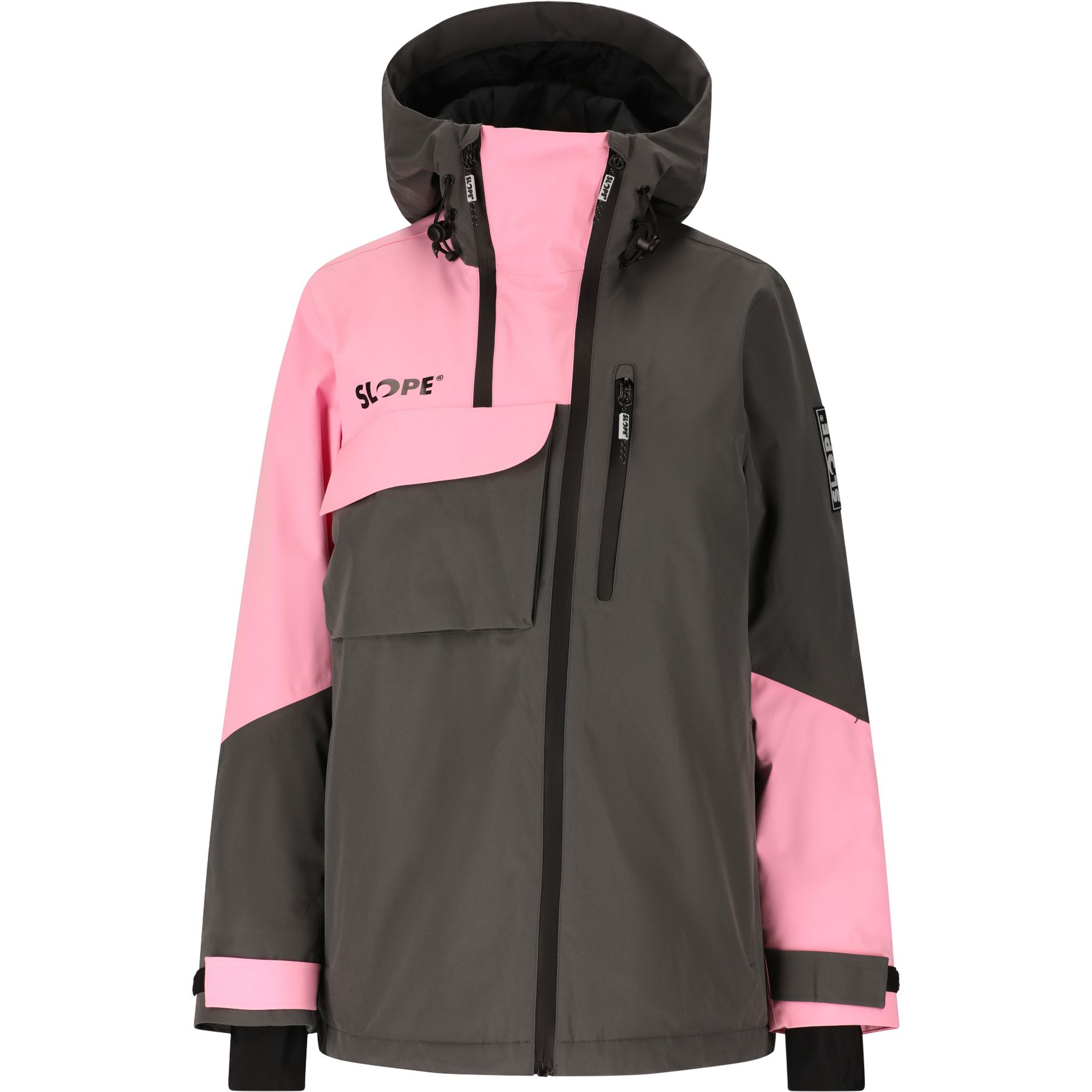 SLOPE Zuko, ski-jas, dames, grijs/roze