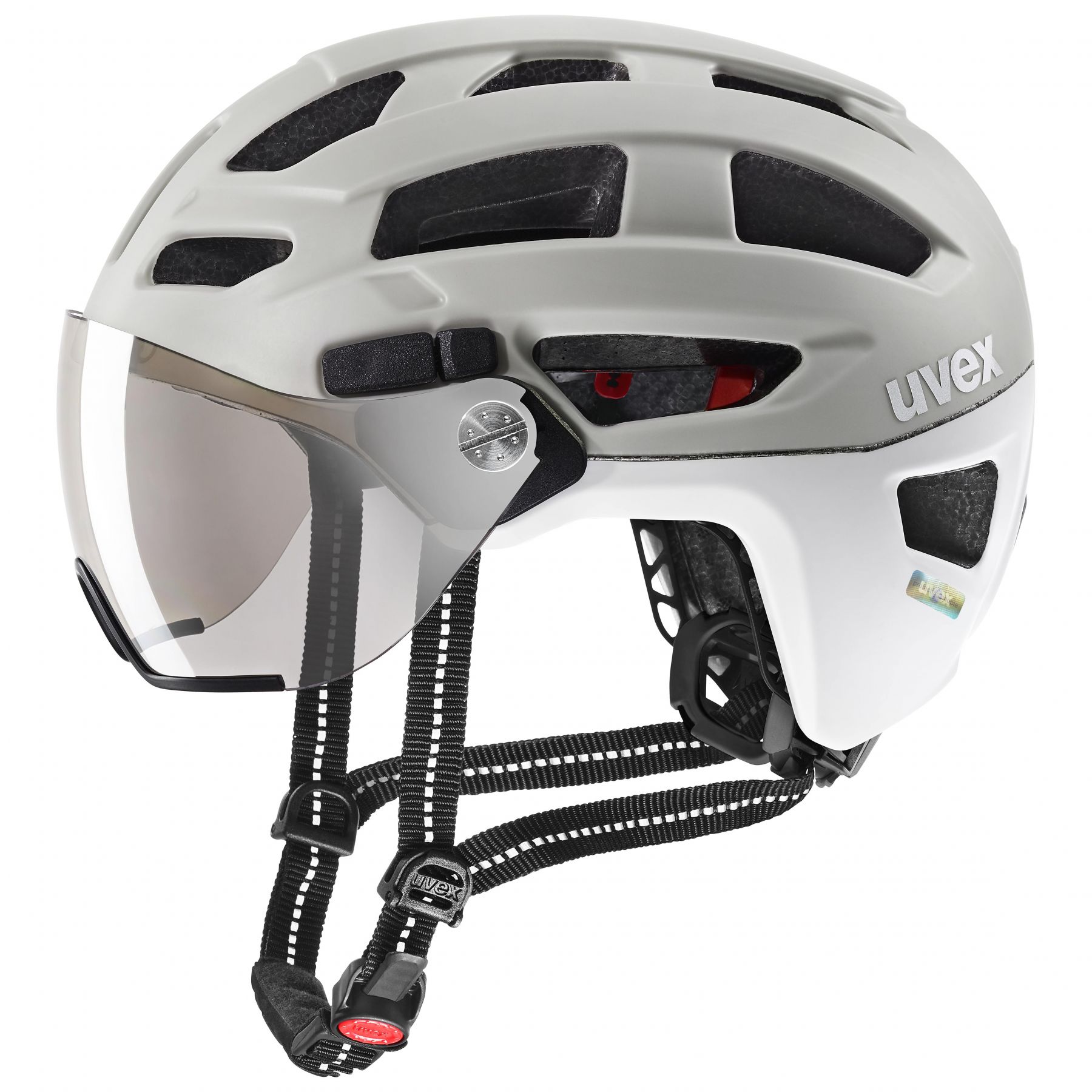 Uvex finale visor, fietshelm, lichtgrijs/wit
