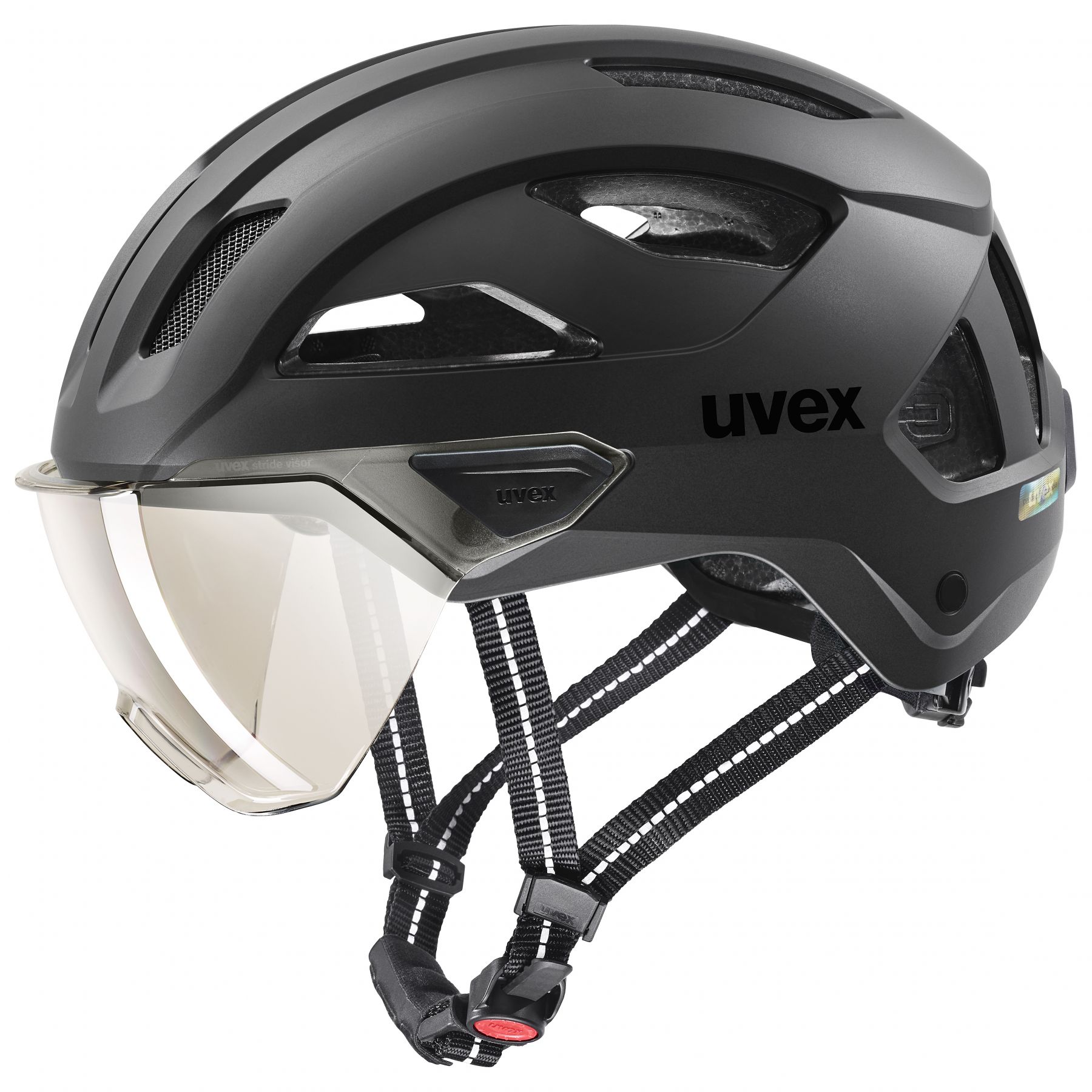 Uvex Stride Visor, fietshelm, zwart
