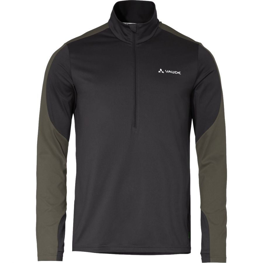 Vaude Men's Livigno Halfzip II, tussenlaag, zwart/groen